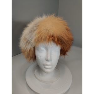 Excellent Condition Vintage CANADIAN RED FOX FUR RUSSIAN USHANKA STYLE HAT